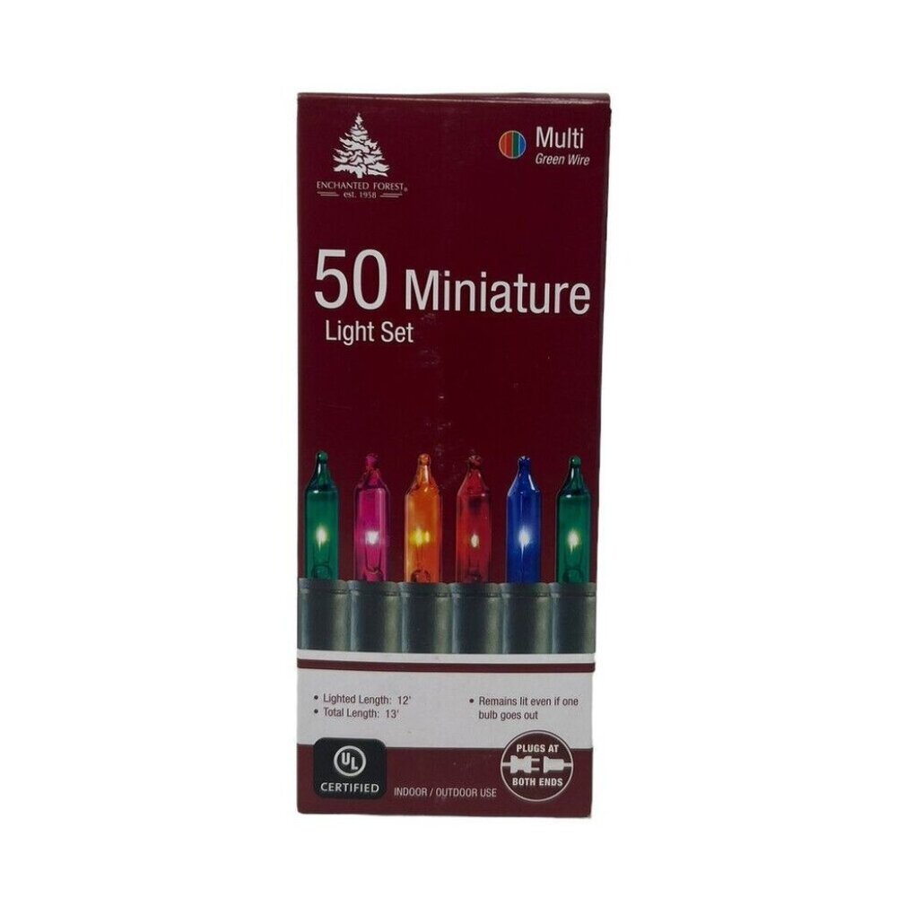 Enchanted Forest Mini Lights Multicolor 50 Count 12 Ft Light NEW In/Outdoor